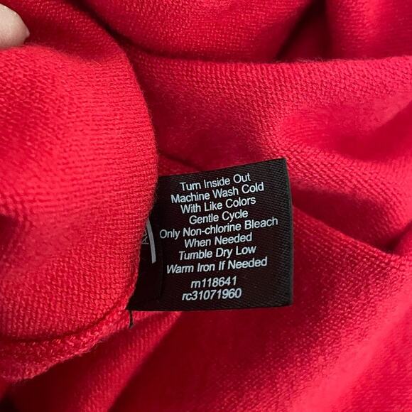 Lane‎ Bryant Women Tunic Sweater 14/16 Red Rayon Knit Casual Relaxed Workwear - Picture 7 of 8